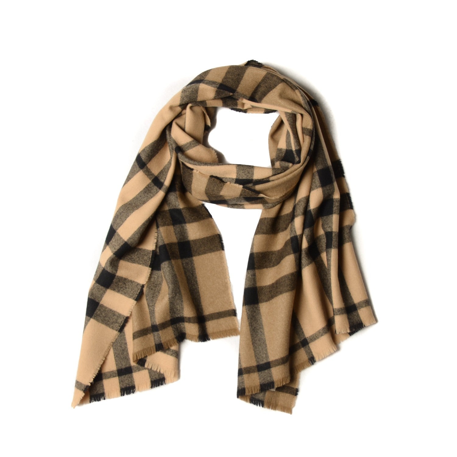 Burberry Wool Giant Check Scarf Beige 1 of 4