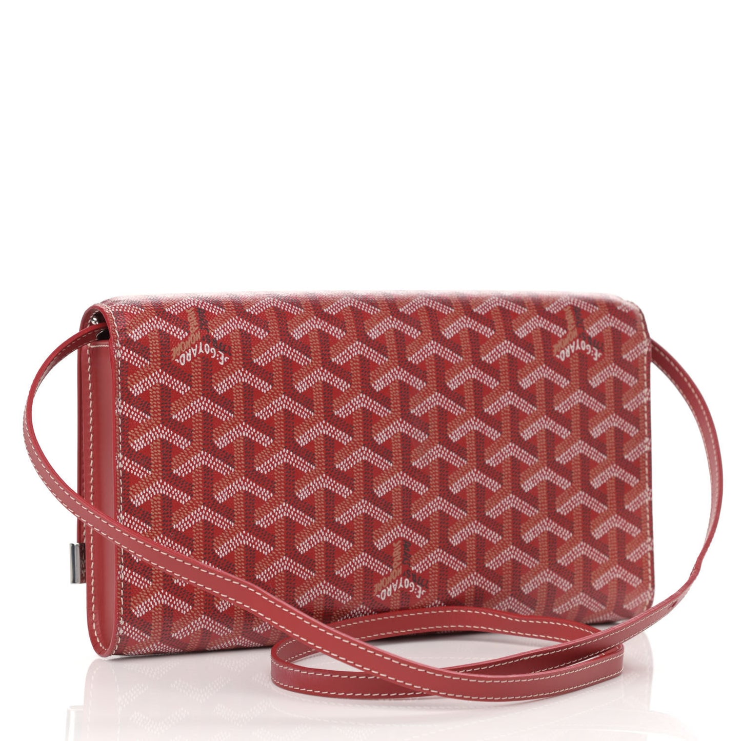 Goyardine Monte Carlo Bois Clutch With Strap Red