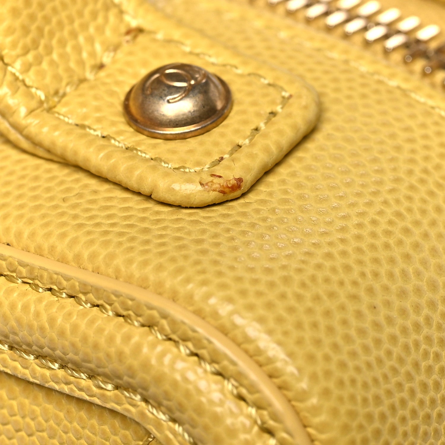 Chanel Caviar Quilted Small CC Filigree Vanity Case Yellow 10 of 10