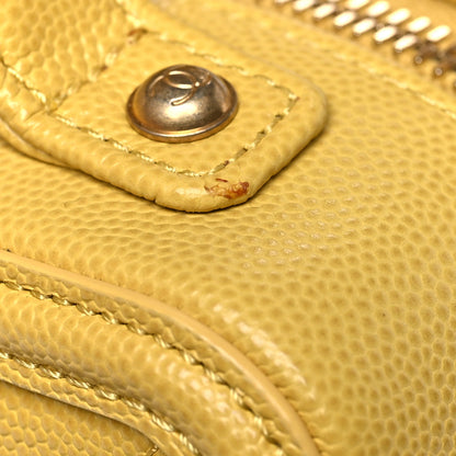 Chanel Caviar Quilted Small CC Filigree Vanity Case Yellow 10 of 10
