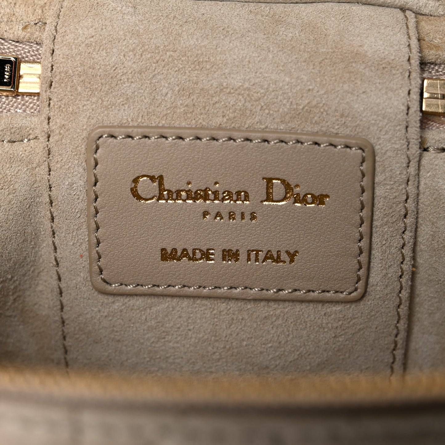 Lambskin Cannage Micro Lady Dior Vanity Case Beige