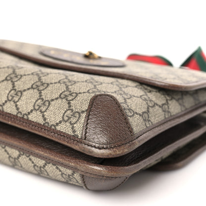 Gucci GG Supreme Monogram Web Neo Vintage Double Flap Messenger Bag Beige New Acero 9 of 9