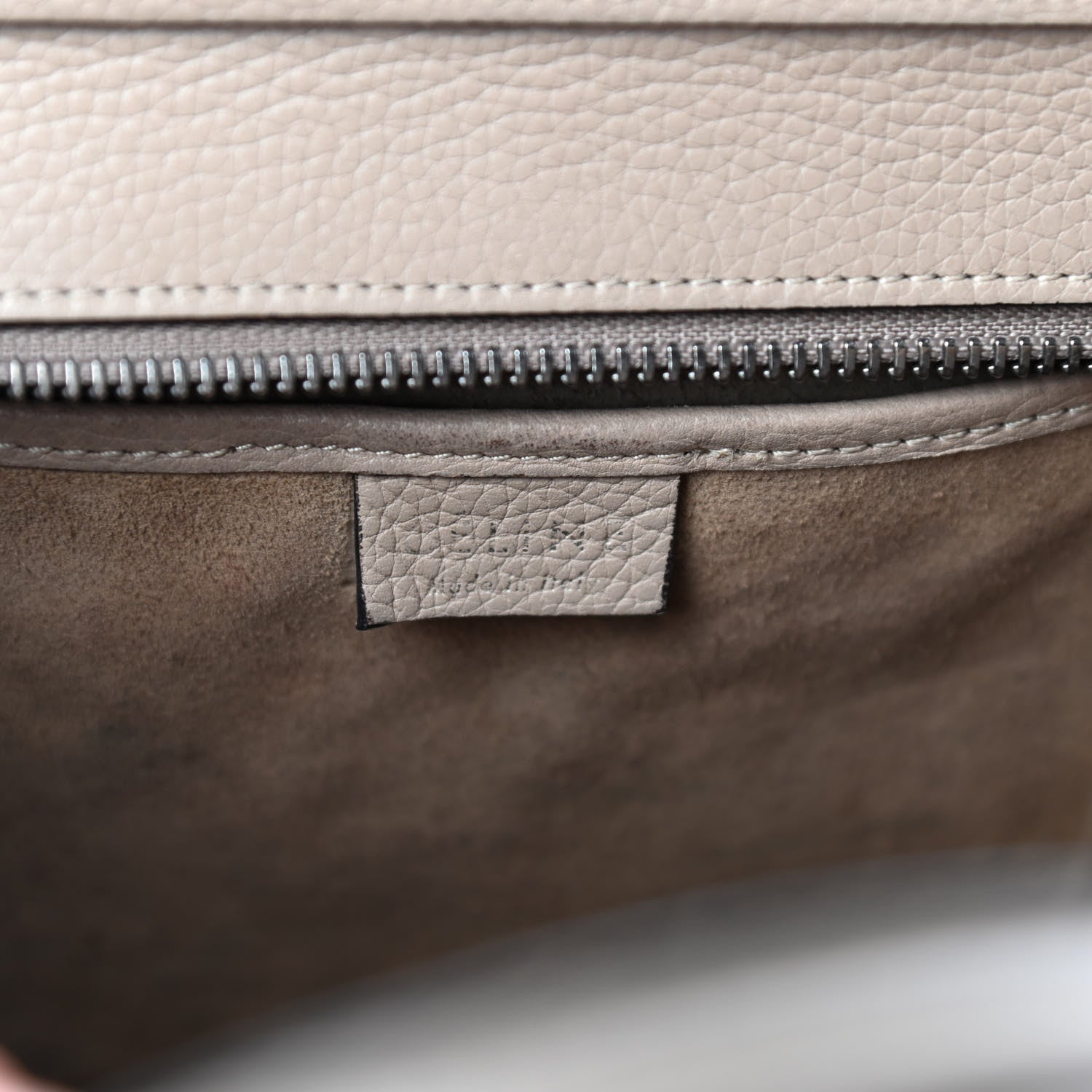 Celine Drummed Calfskin Nano Luggage Dune 6 of 11