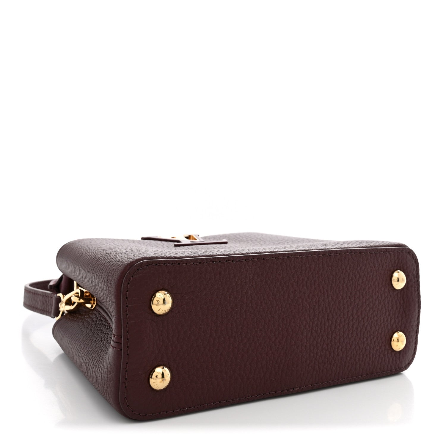 Louis Vuitton Taurillon Ostrich Mini Capucines Bordeaux 4 of 10