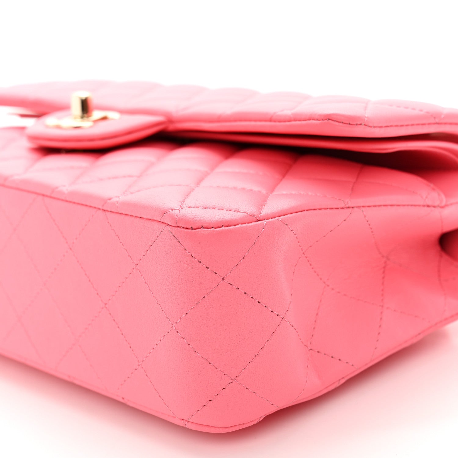 Chanel Lambskin Quilted Medium Double Flap Pink 10 of 11