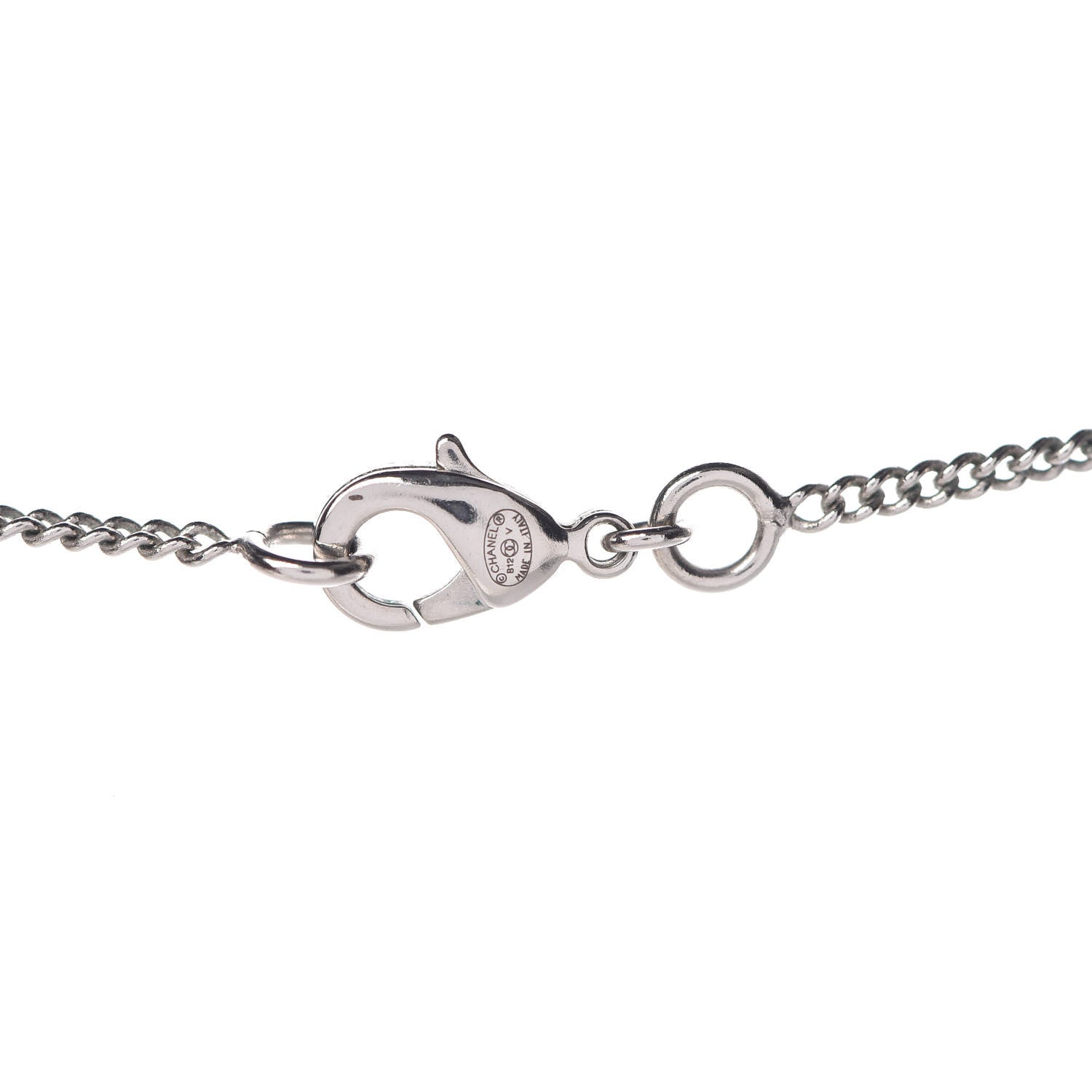 Chanel Crystal Timeless CC Necklace Silver 5 of 5