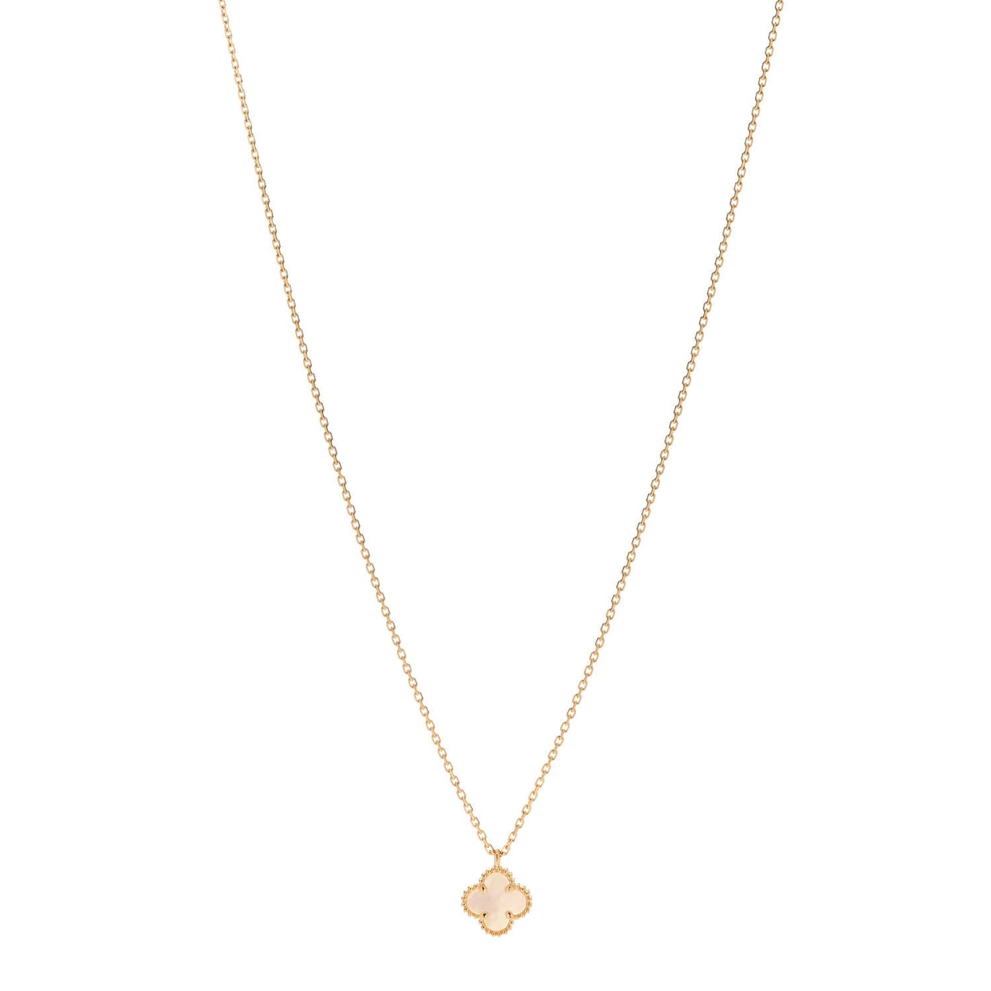 18K Yellow Gold Mother of Pearl Sweet Alhambra Pendant Necklace