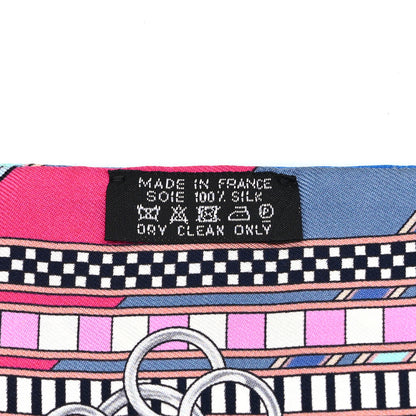 Hermes Silk Brides et Gris-Gris Twilly Marine Turquoise Rose 4 of 5