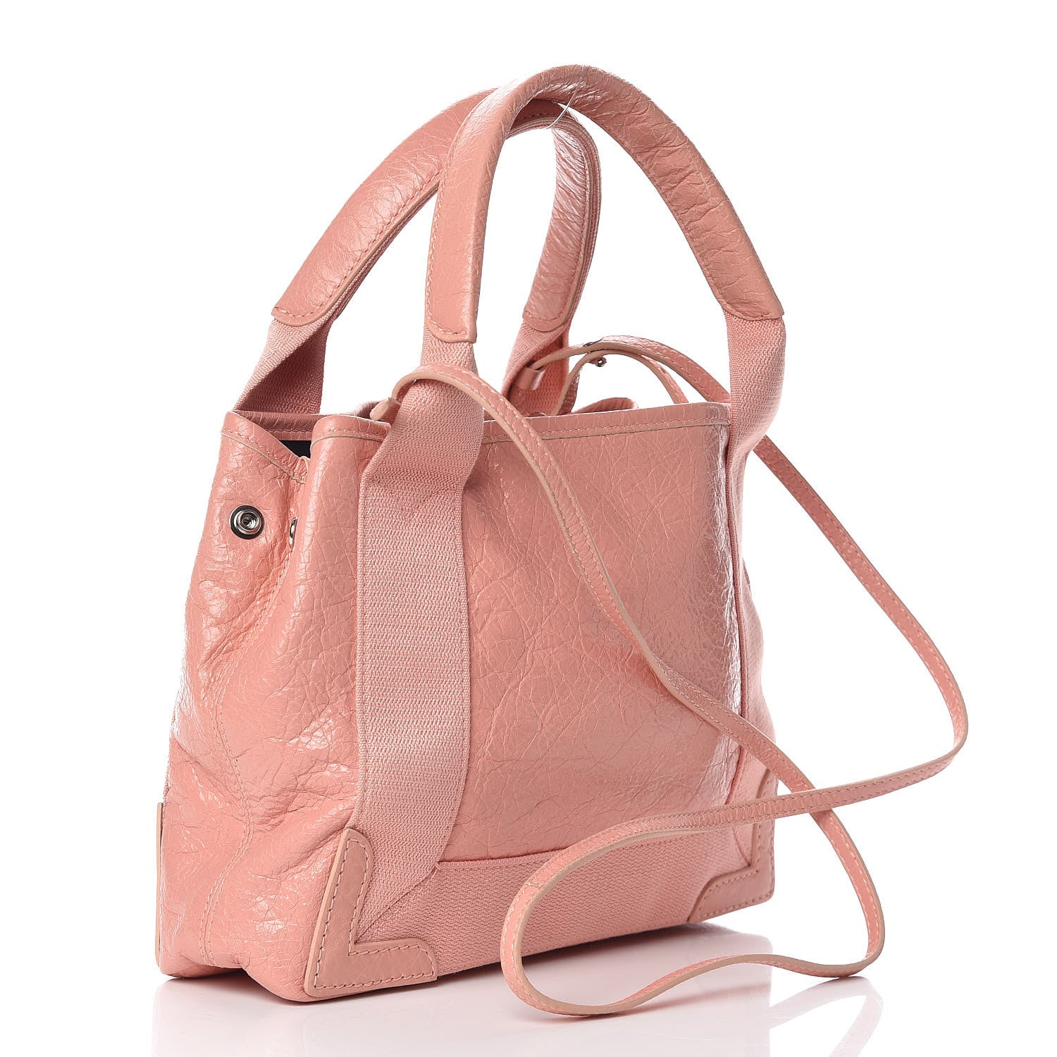 Balenciaga Agneau Stadio Ruban Viscose Navy Cabas XS Rose Ballerine 3 of 14