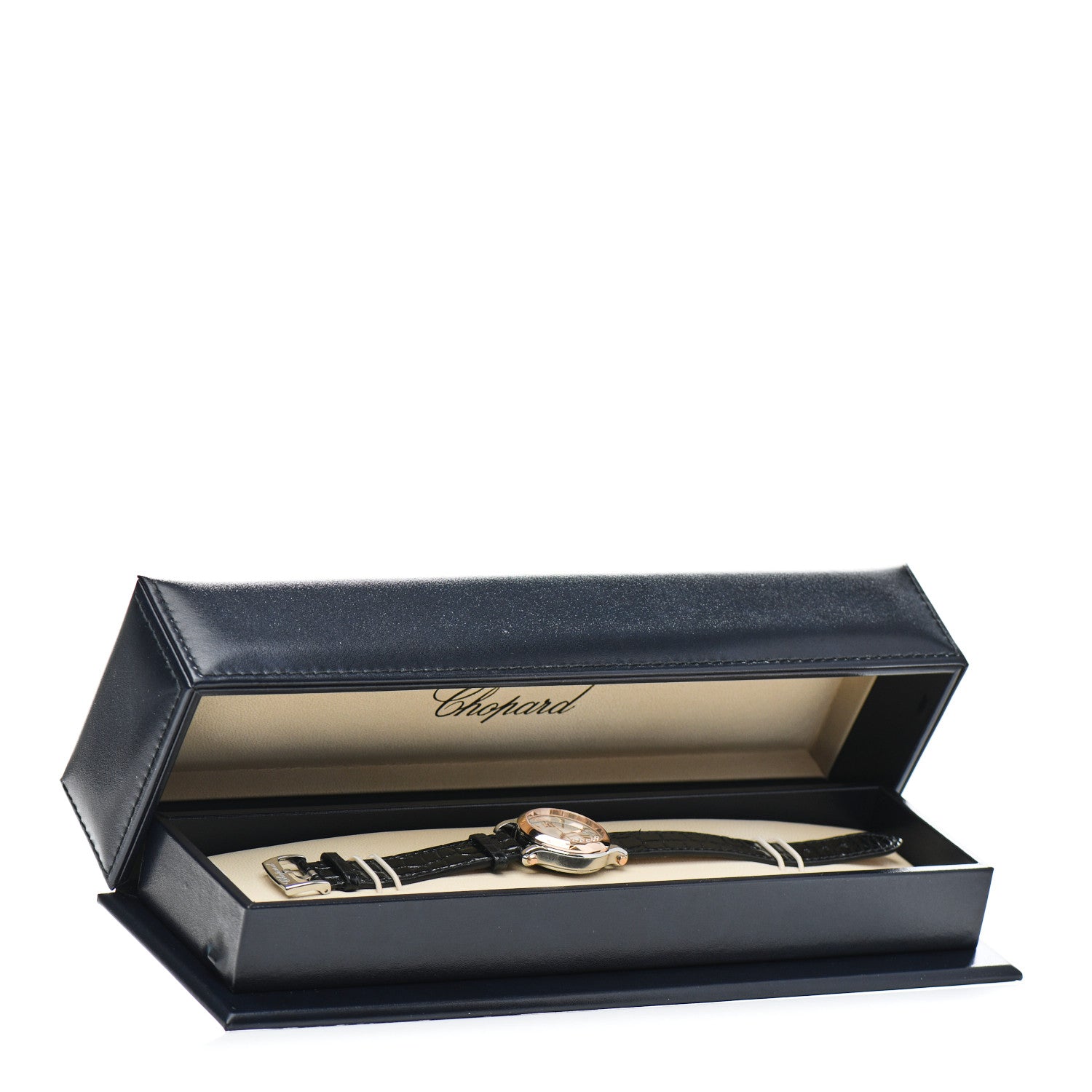 Chopard Stainless Steel 18K Rose Gold Alligator 5 Diamond 30mm Happy Sport Automatic Watch 5 of 5
