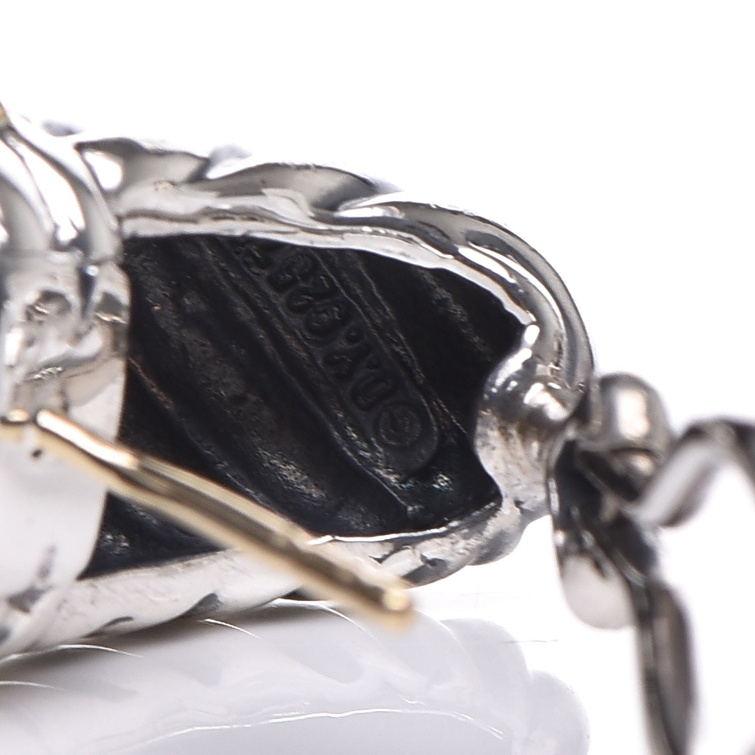 David Yurman Sterling Silver 18K Yellow Gold Smoky Quartz Diamond Shrimp Earrings 4 of 4