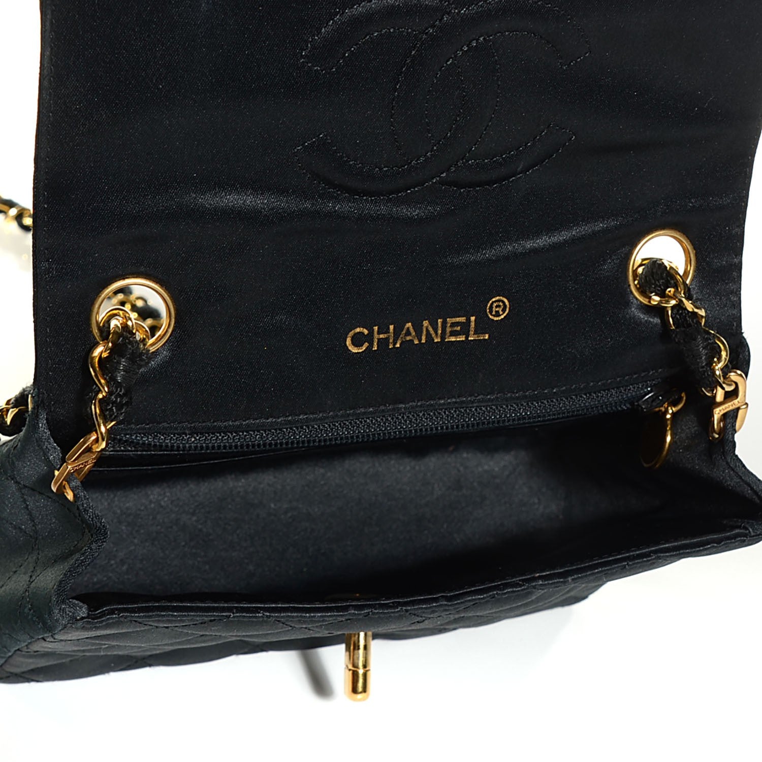 Chanel Quilted Satin Mini Square Flap Black 5 of 8