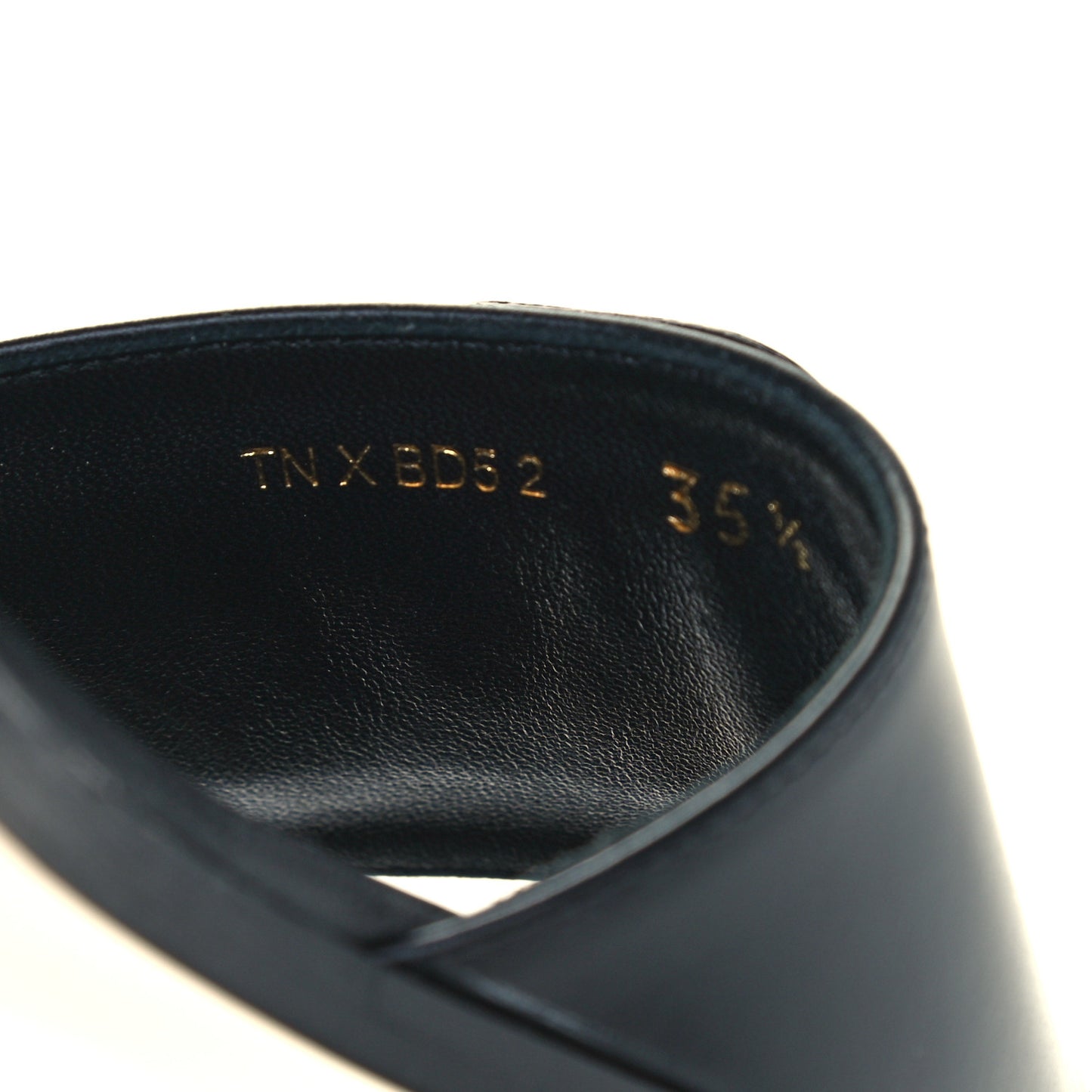 Calfskin Vlogo Flat Slide Sandals 35.5 Black