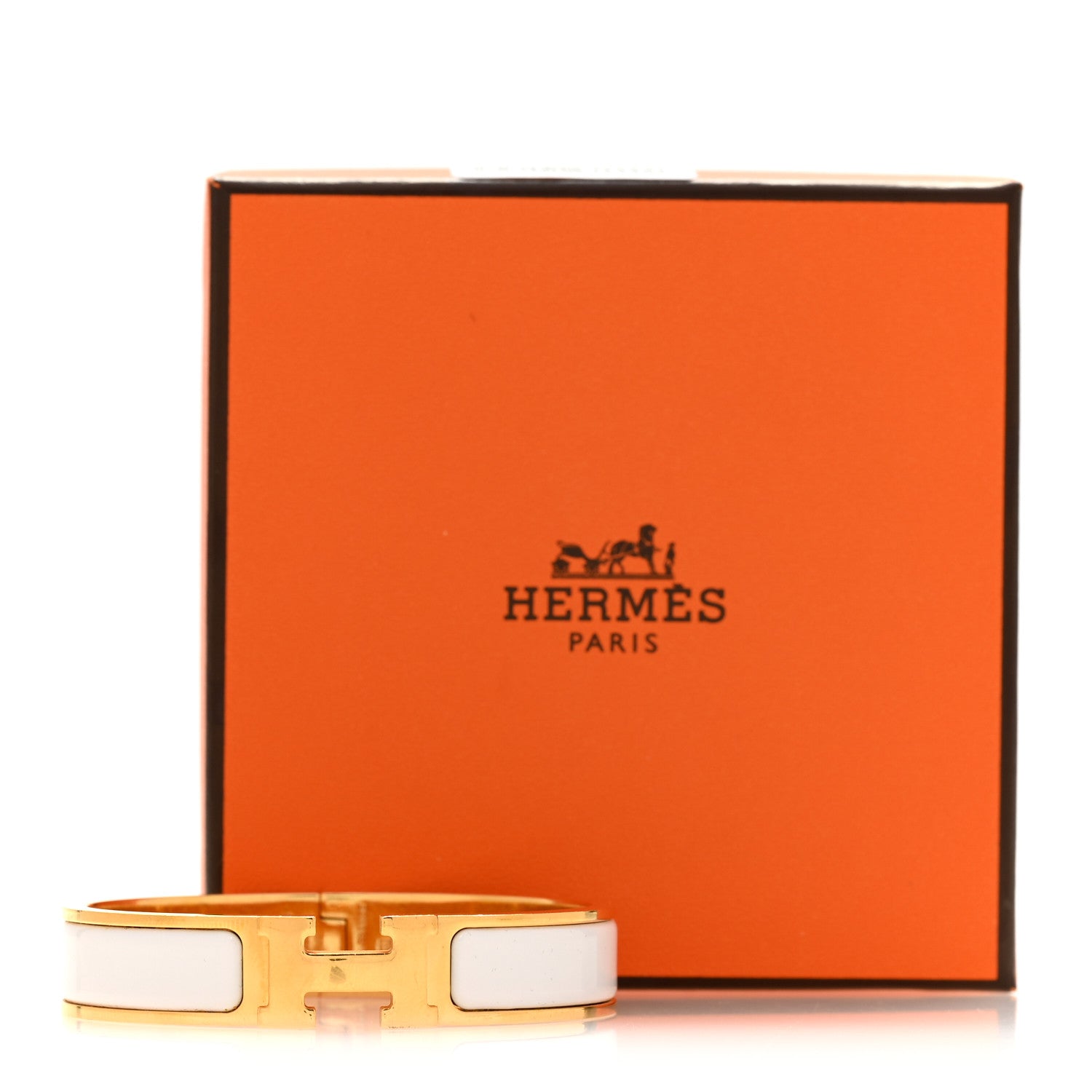 Hermes Enamel Narrow Clic Clac H Bracelet PM White 5 of 5