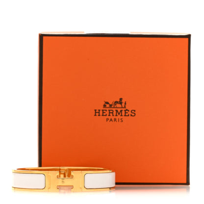 Hermes Enamel Narrow Clic Clac H Bracelet PM White 5 of 5