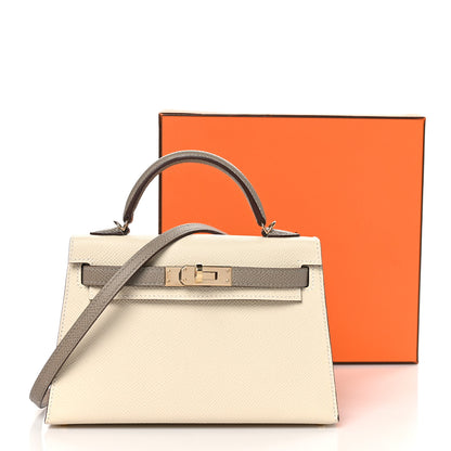 Hermes Epsom Horseshoe Mini Kelly Sellier 20 Craie Gris Asphalte 12 of 13