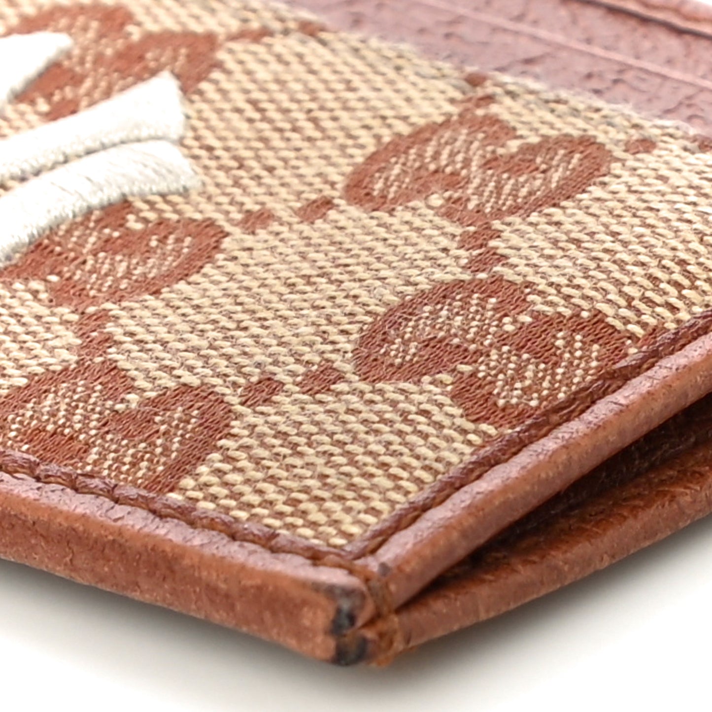 X MLB GG Monogram NY Yankees Card Holder Beige Ruggine Ivory