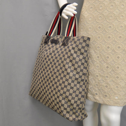 Gucci GG Monogram Large Web Handle Vertical Tote Dark Navy 2 of 11