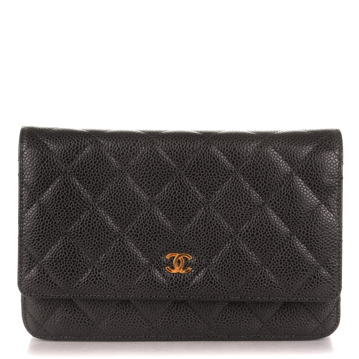 Caviar Quilted Wallet On Chain WOC Black