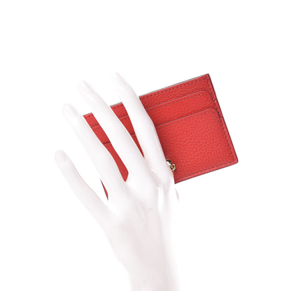 Alexander McQueen Calfskin Skull Card Holder Scarlet Red 2 of 8