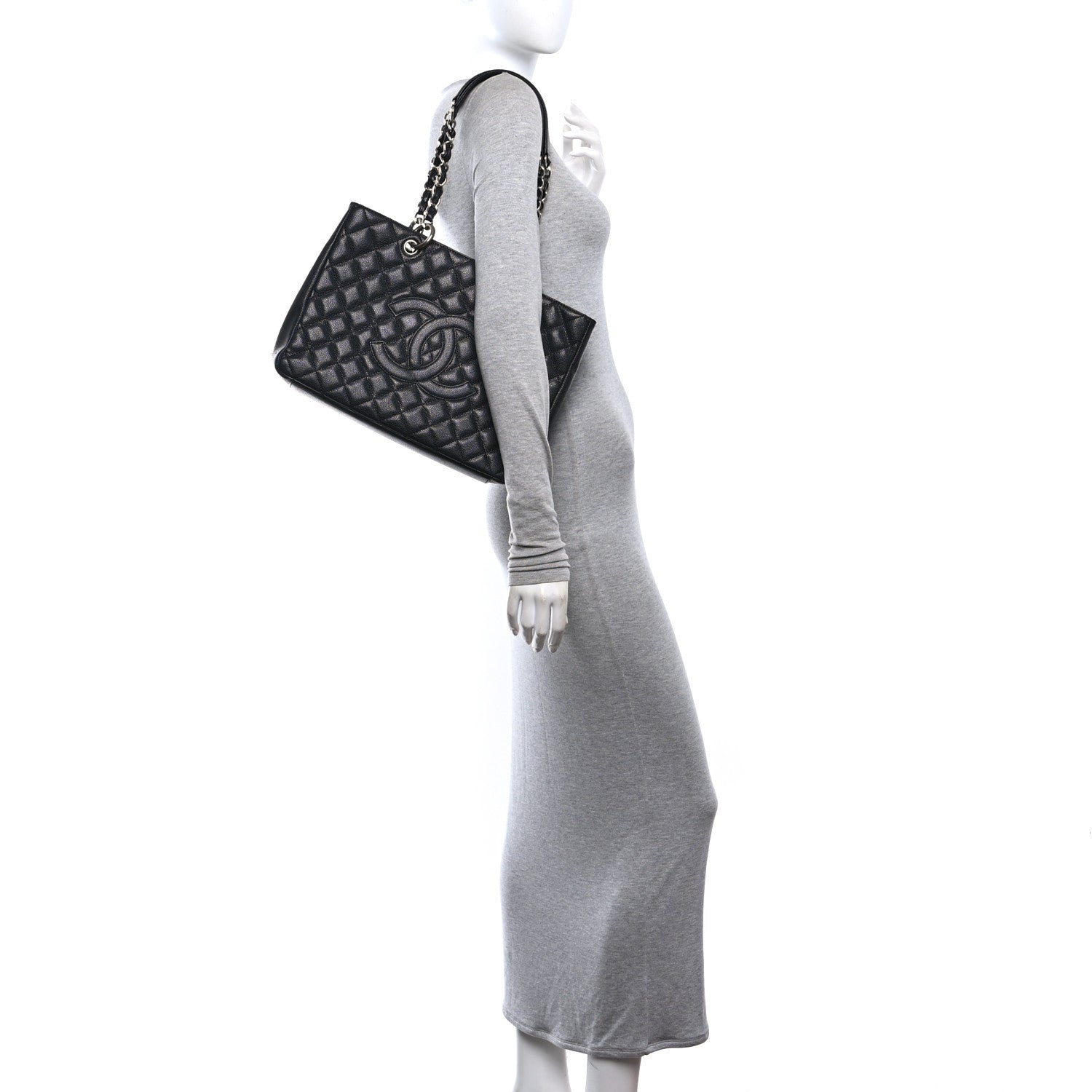 Chanel Caviar Quilted Grand Shopping Tote GST Black 2 of 11