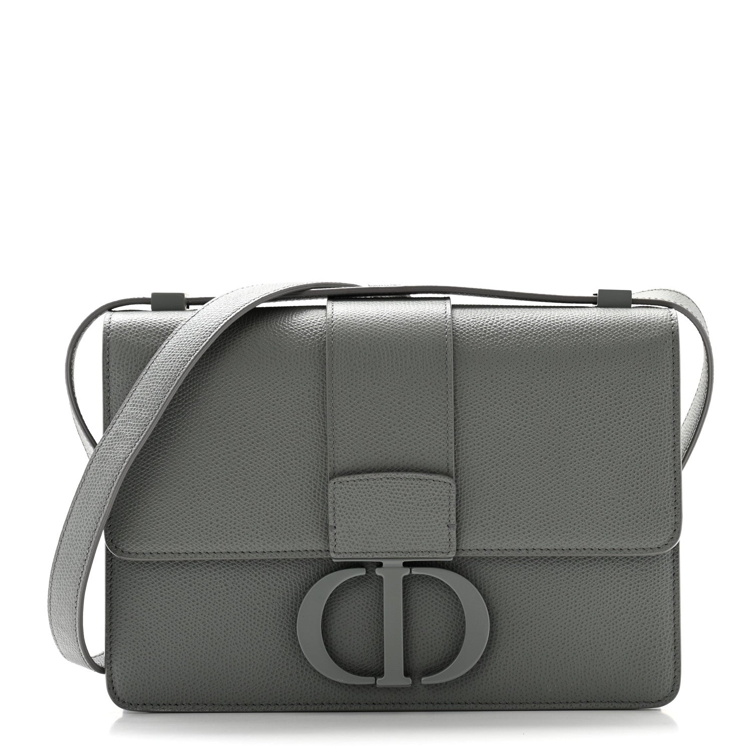 Christian Dior Ultra Matte Grained Calfskin 30 Montaigne Flap Bag Grey 1 of 9