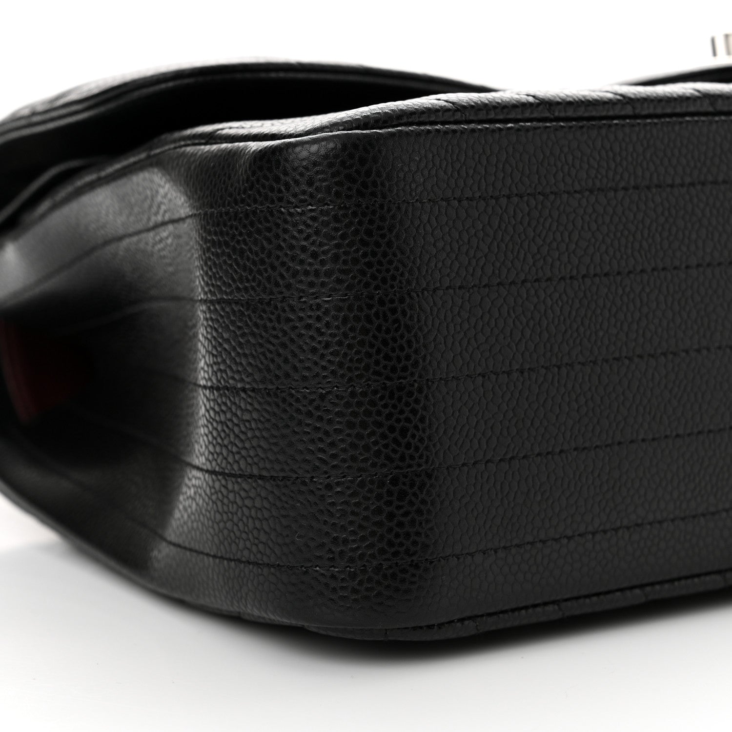 Chanel Caviar Chevron Quilted Jumbo Double Flap Black 9 of 15