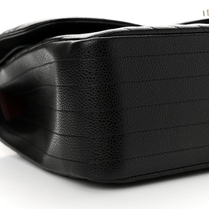 Chanel Caviar Chevron Quilted Jumbo Double Flap Black 9 of 15