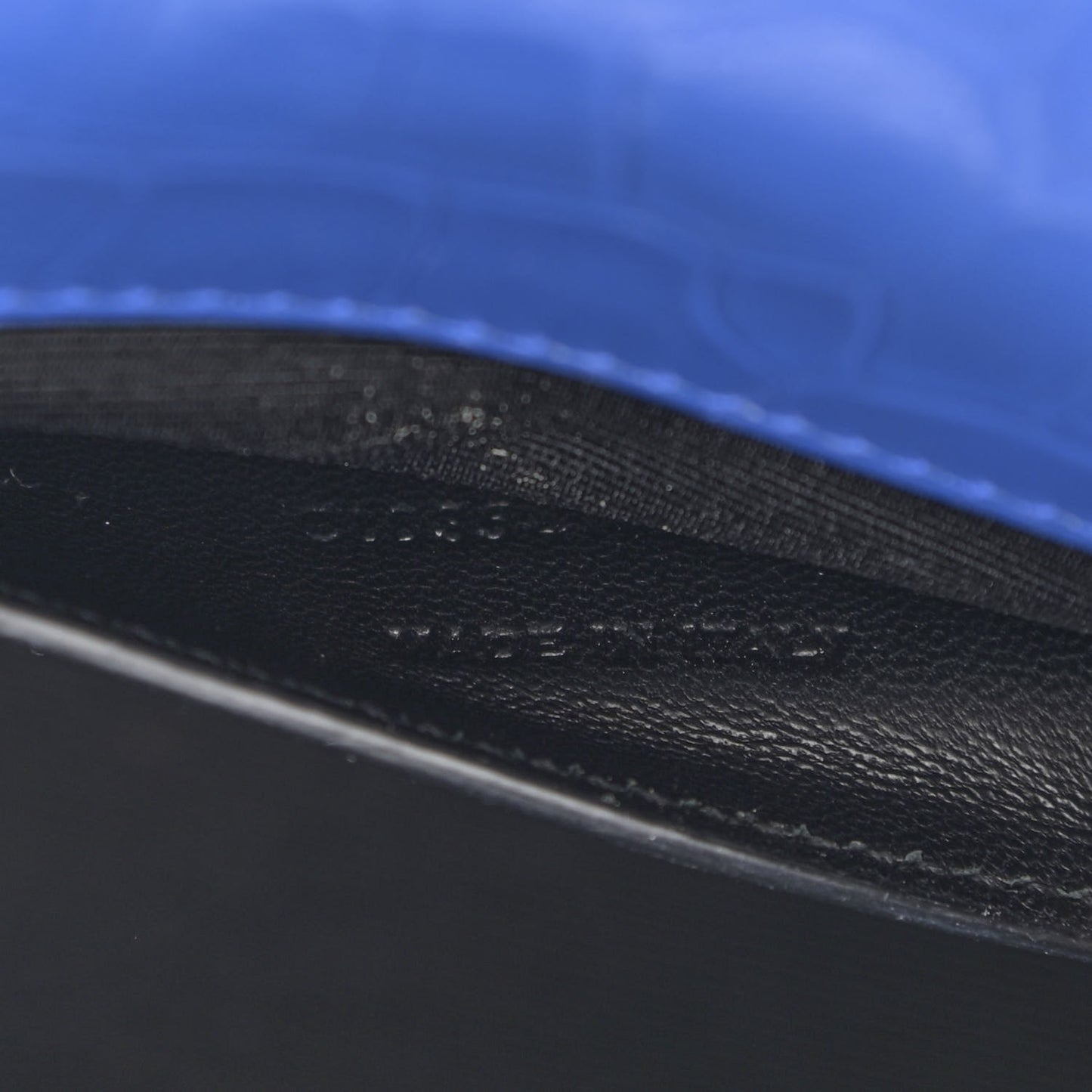 Calfskin Crocodile Embossed Medium Classic Monogram Kate Tassel Satchel Bleu Majorelle