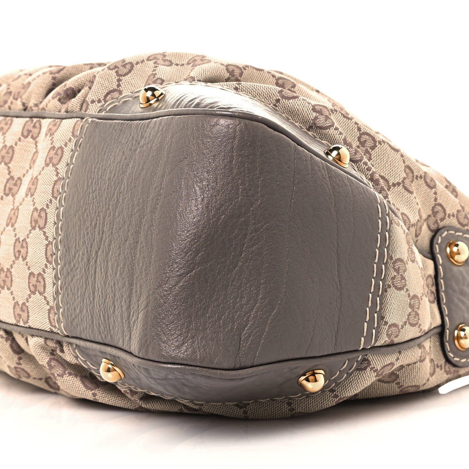Gucci Monogram Medium Jockey Hobo Grey 9 of 9