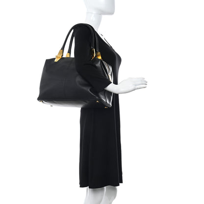 Tom Ford Calfskin Natasha Satchel Black 2 of 15