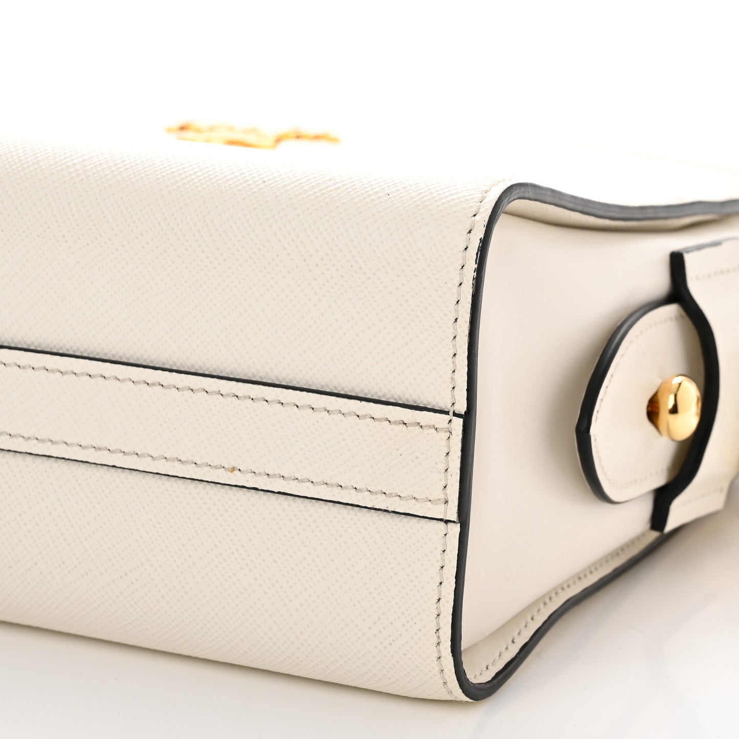 Saffiano City Calfskin Esplanade Crossbody Bag White