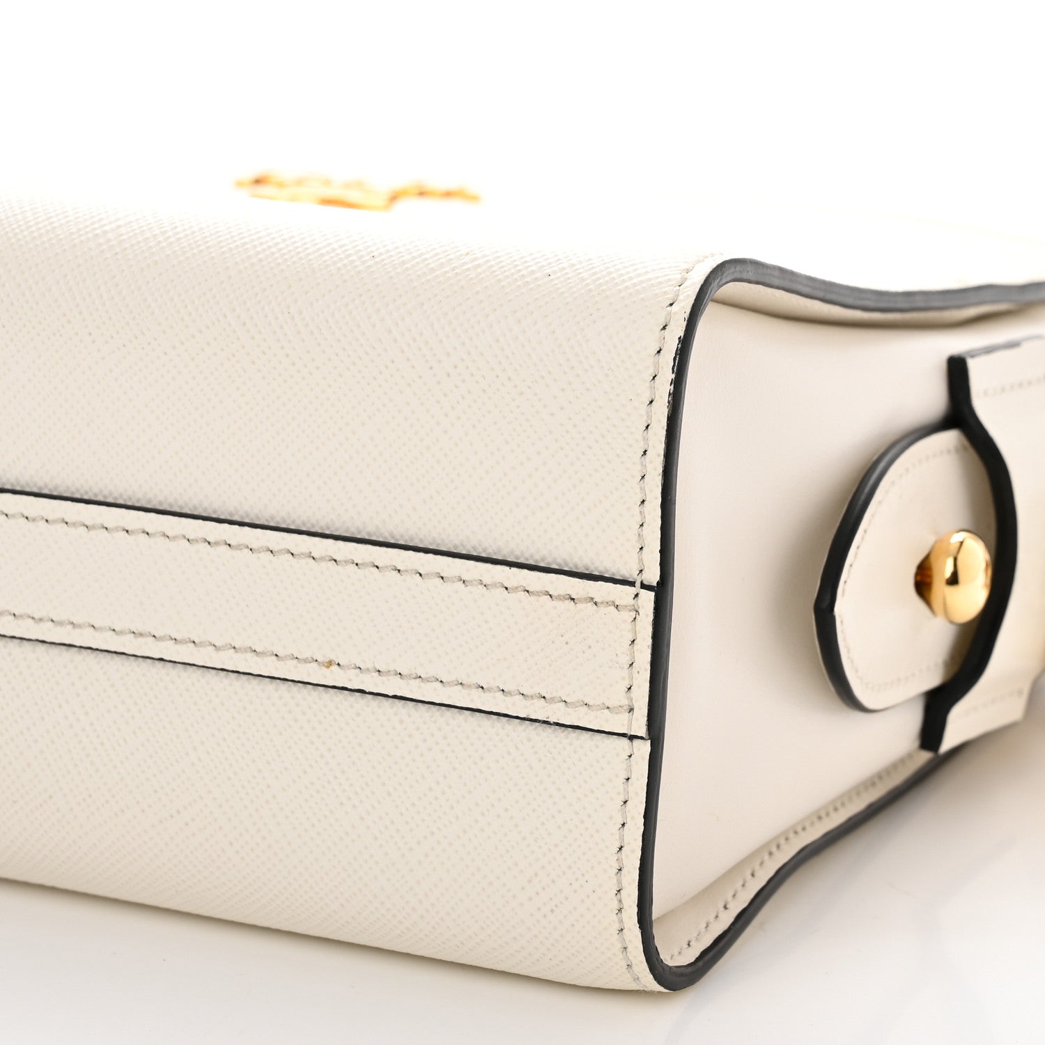 Prada Saffiano City Calfskin Esplanade Crossbody Bag White 10 of 11