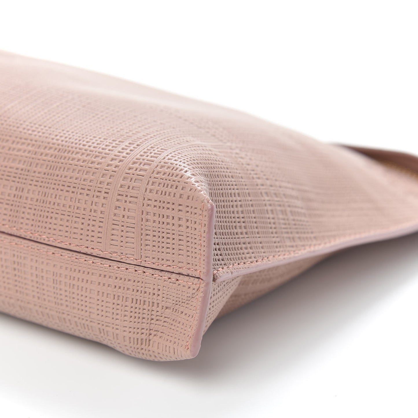 Calfskin Linen Embossed Large T Pouch Blush
