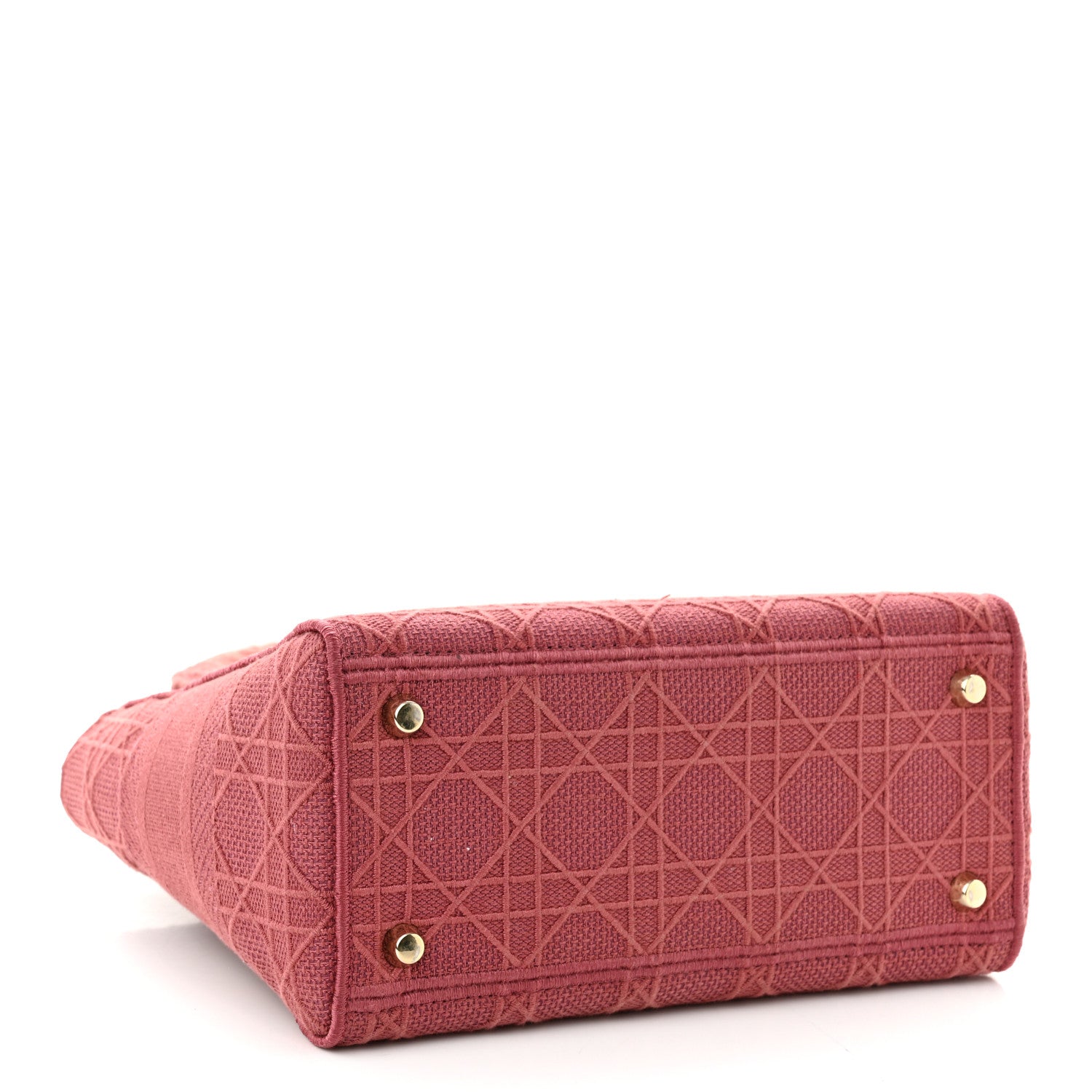Christian Dior Canvas Embroidered Cannage Medium Lady D-Lite Pink 4 of 9