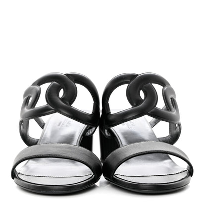 Hermes Nappa Bikini Sandals 38.5 Black 2 of 8