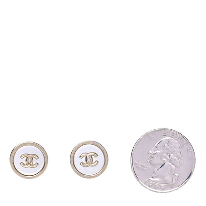 Chanel Pearl Coco Round Earrings Gold Pearly White 2 of 4