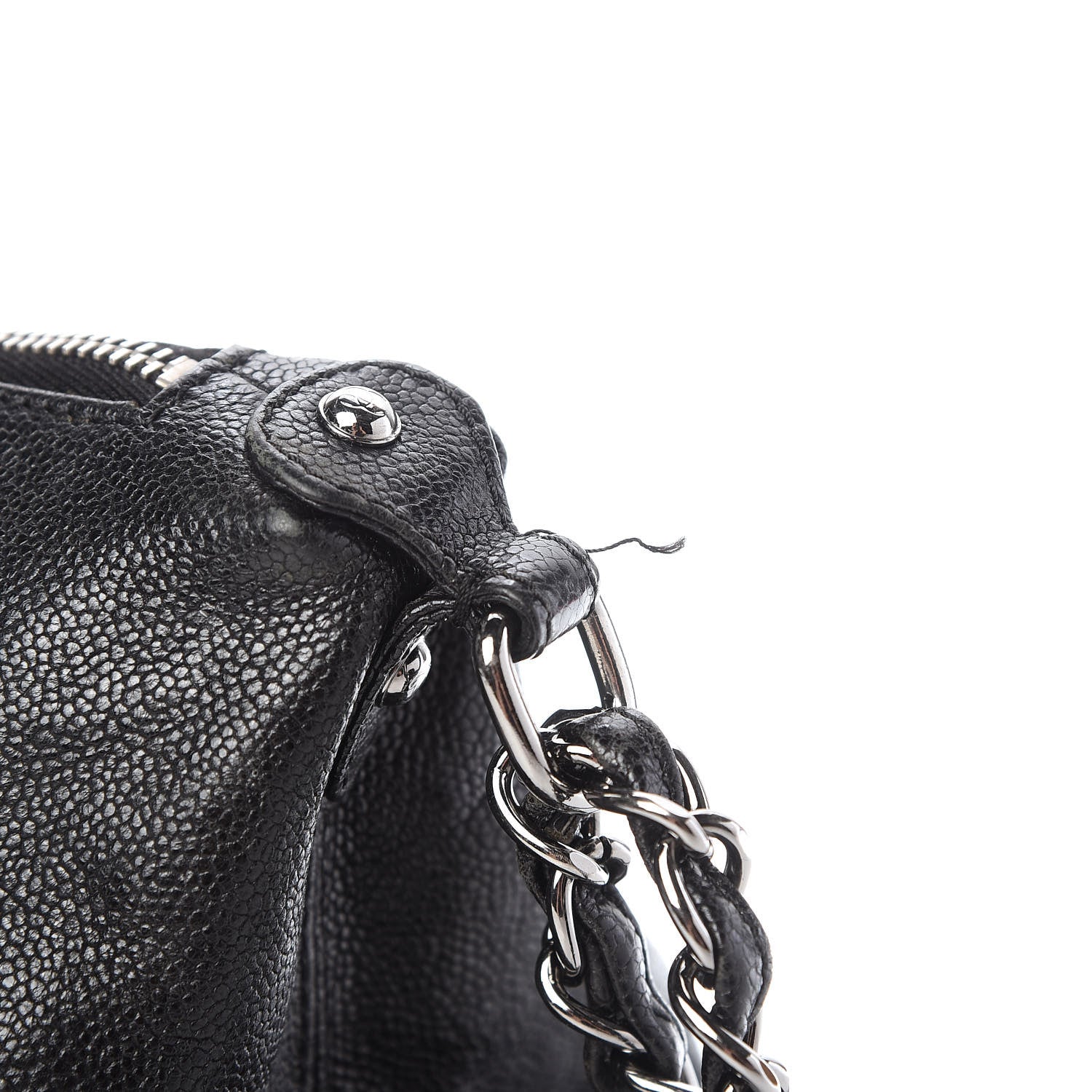 Chanel Glazed Caviar Pocket In The City Shoulder Bag Black 13 of 14