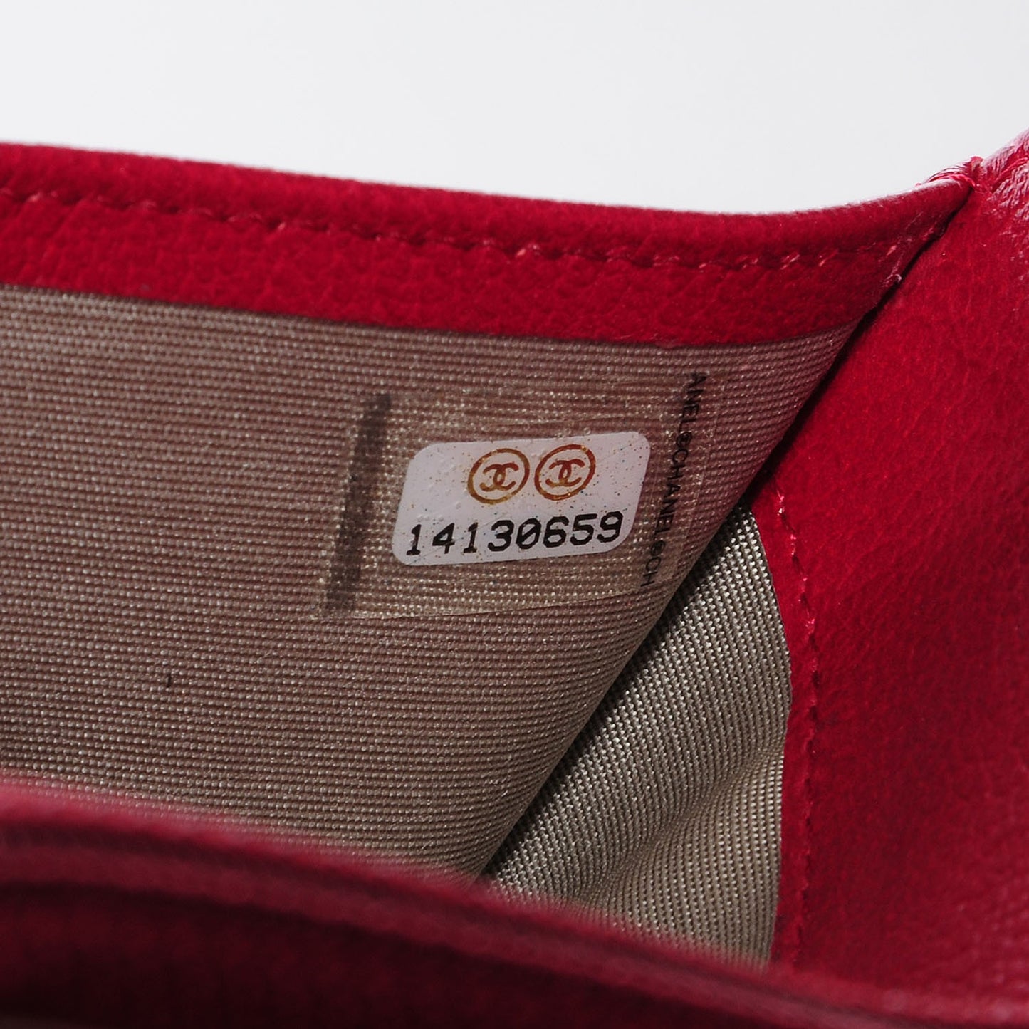 Goatskin Embossed Jacket Wallet On Chain WOC Red