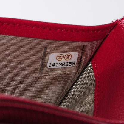 Chanel Goatskin Embossed Jacket Wallet On Chain WOC Red 9 of 10