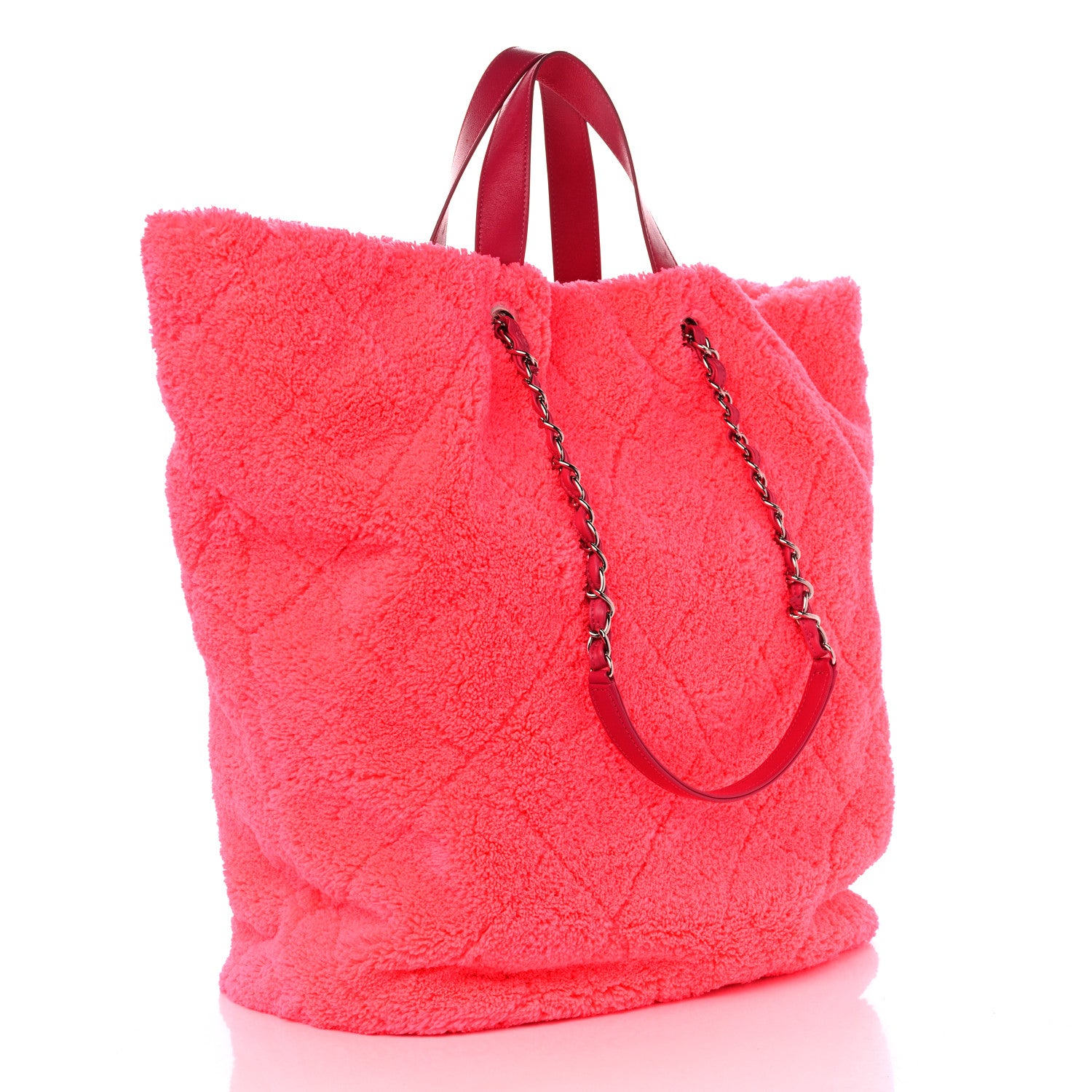 Chanel Terry Cloth Quilted Coco Beach Large Shopping Tote Pink 3 of 10