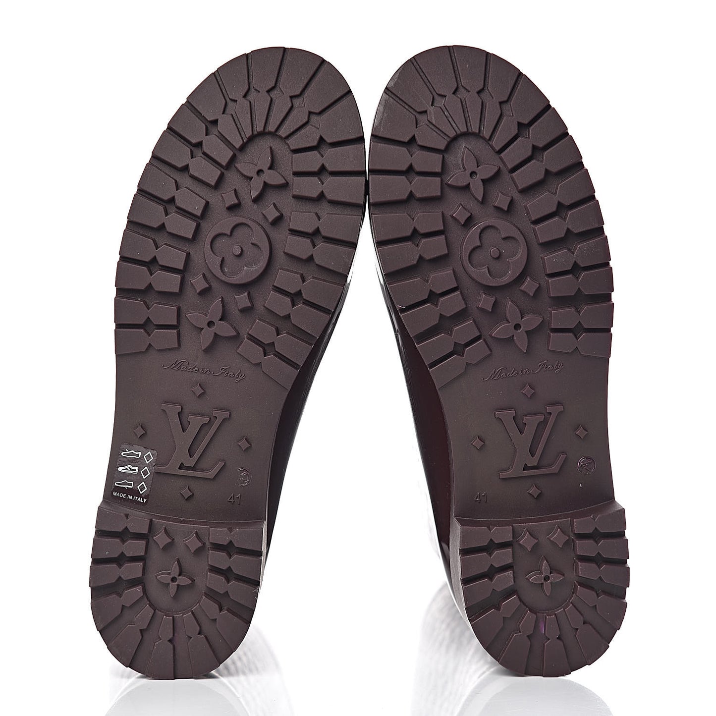 Rubber Embossed Monogram Splash Rain Boots 41 Burgundy