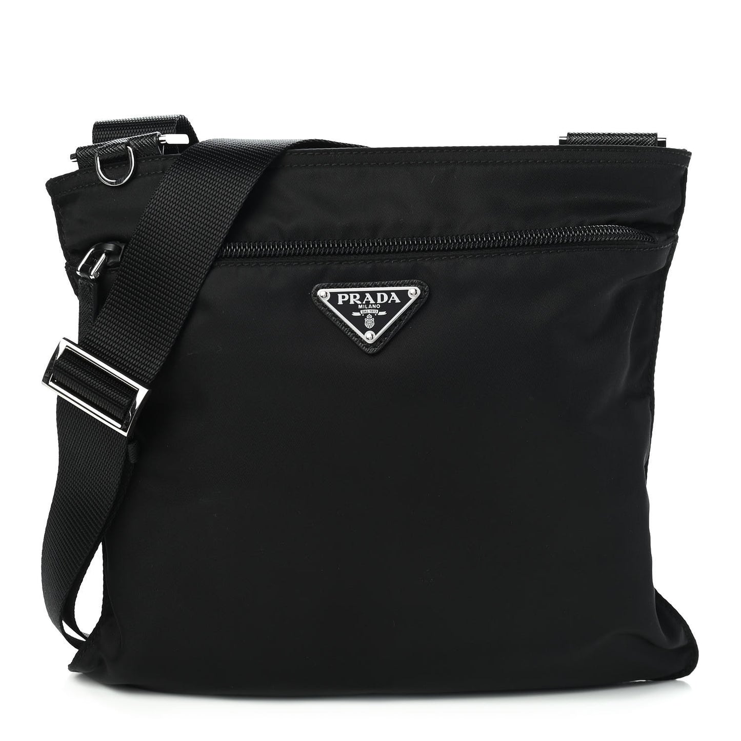 Nylon Vela Flat Messenger Bag Black