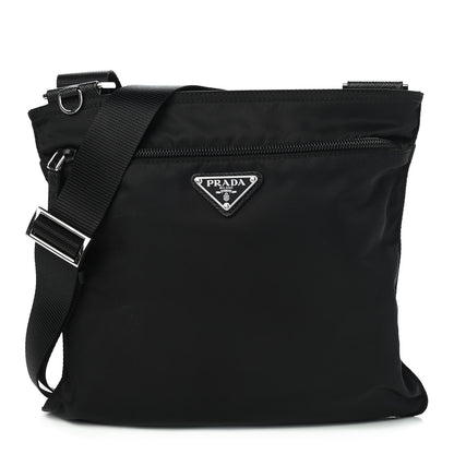 Prada Nylon Vela Flat Messenger Bag Black 1 of 9