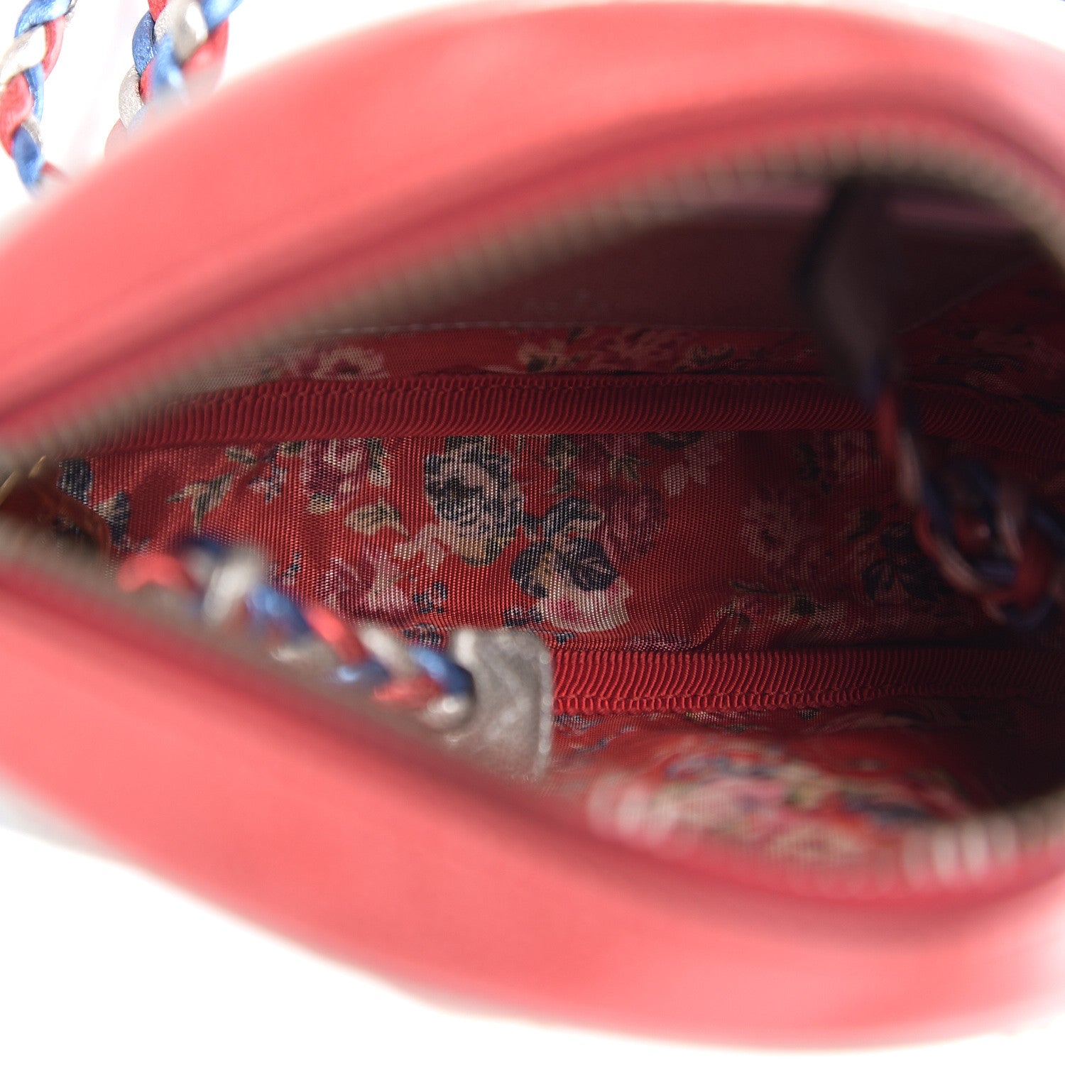 Gucci Laminated Nappa Trapuntata Mini Zumi Dome Shoulder Bag Rosso Marine Argento 4 of 8