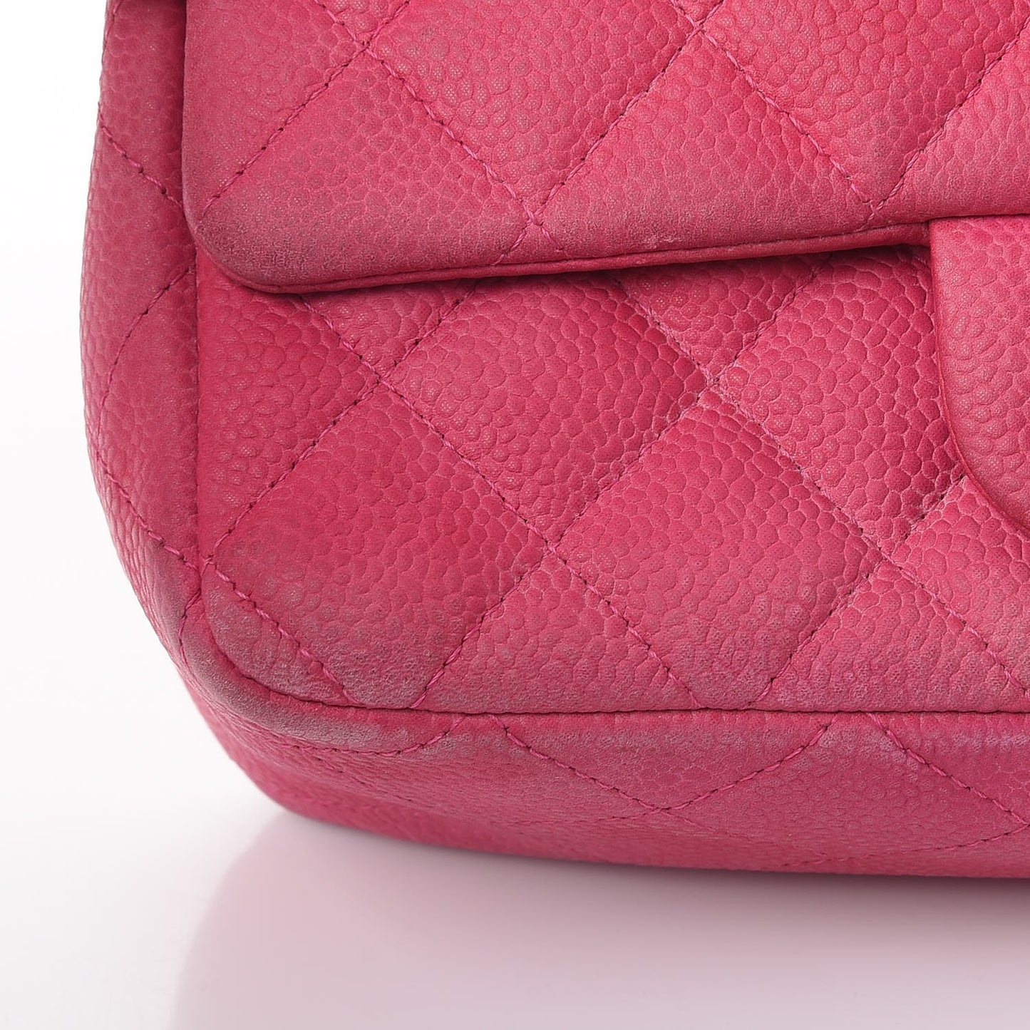 Iridescent Caviar Quilted Mini Rectangular Flap Pink