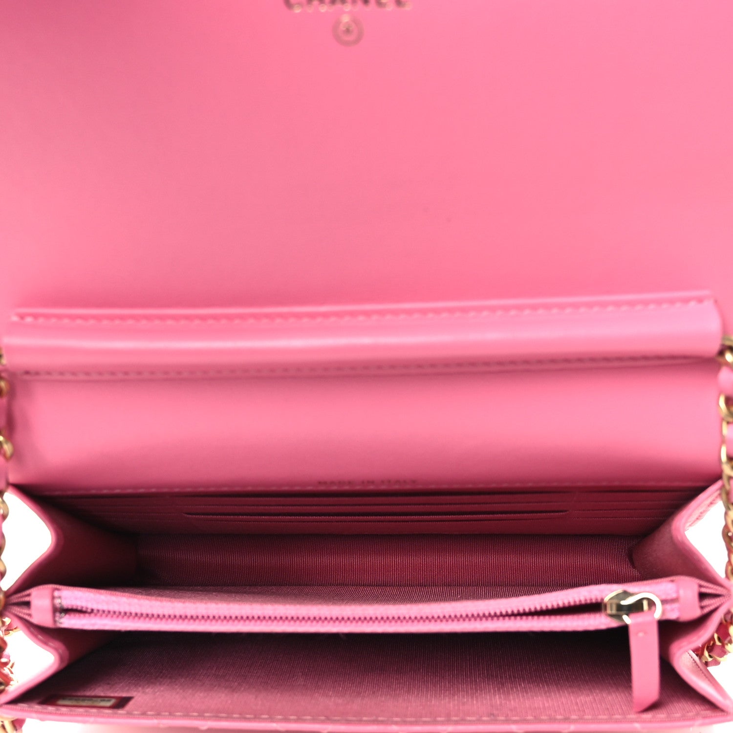 Chanel Lambskin Quilted Boy Square Wallet on Chain WOC Pink 5 of 14