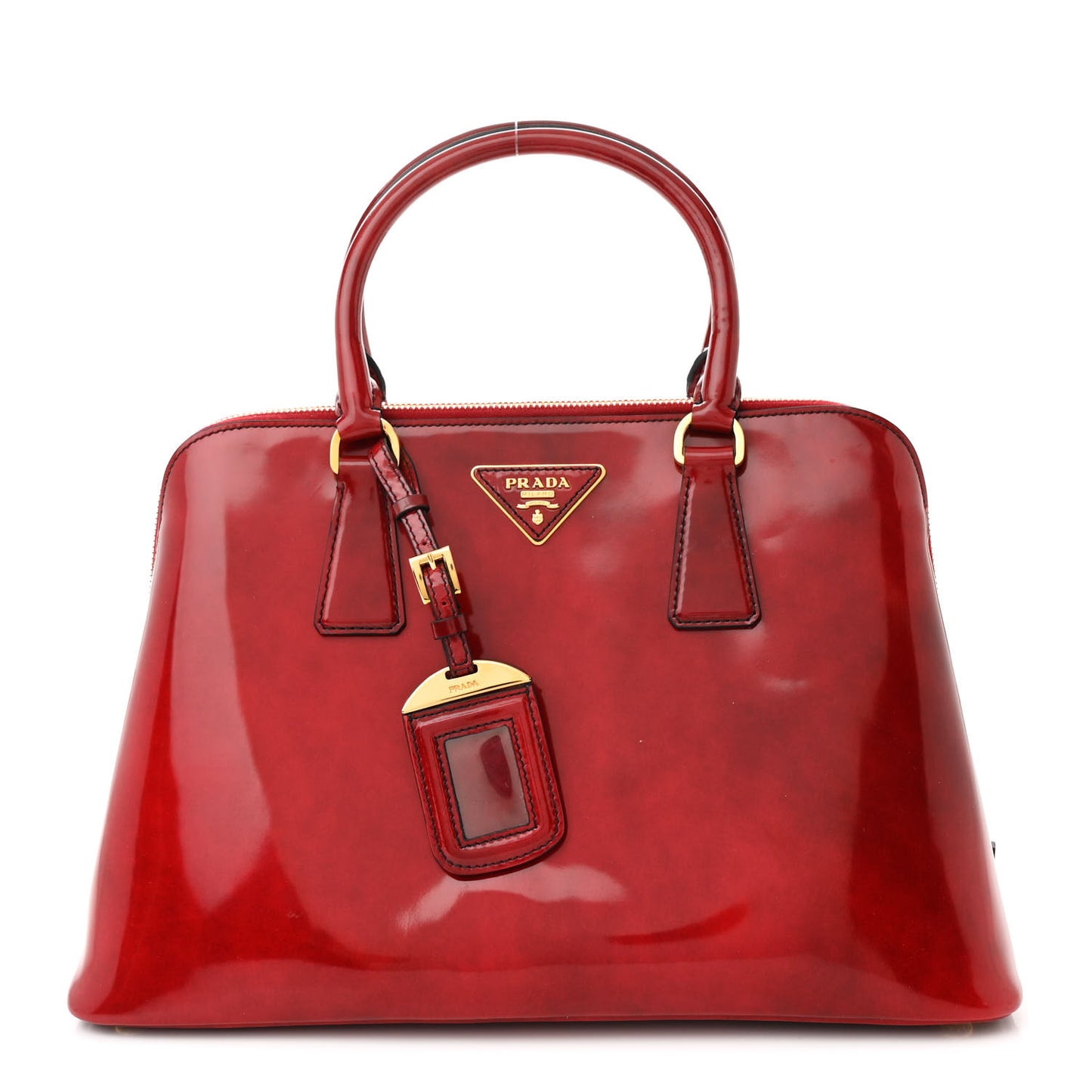 Spazzolato Medium Promenade Tote Scarlatto Fume
