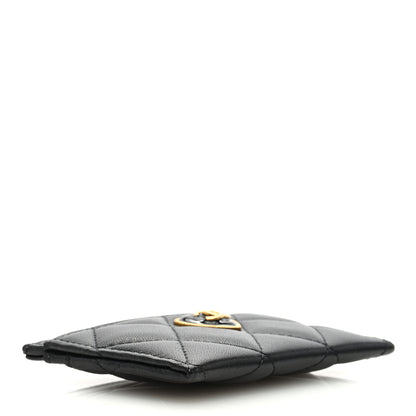 Chanel Lambskin Plexiglass Quilted Coco Love Card Holder Black 4 of 8