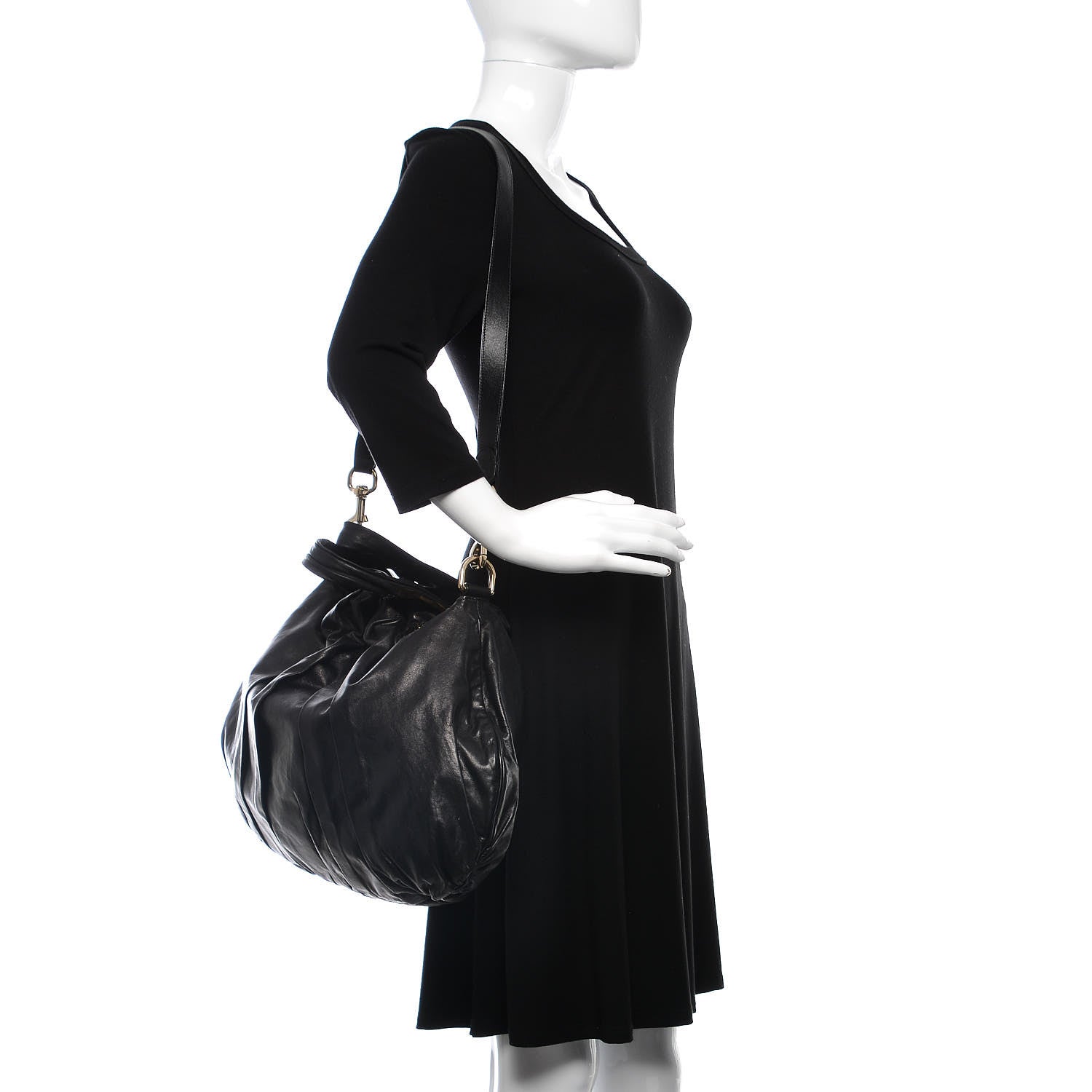 Gucci Calfskin Medium Hysteria Top Handle Bag Black 2 of 9